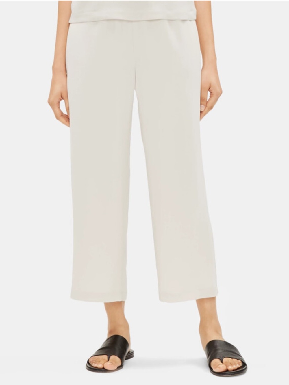 NWT EILEEN FISHER System Silk Georgette Crepe Cropped Pant